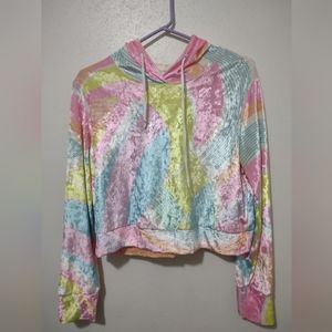 Nylon Apparel Crushed velvet neon hoodie